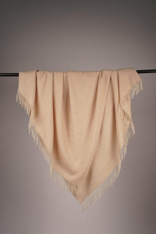 Sheep Wool Throw Blanket - Blue Sky Cashmere
