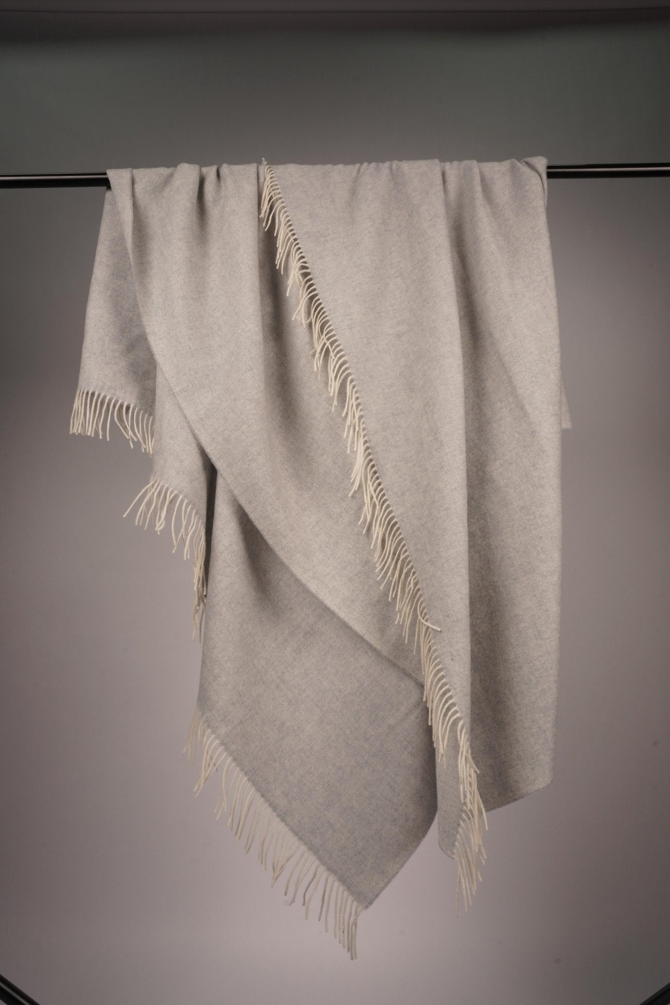 Sheep Wool Throw Blanket - Blue Sky Cashmere