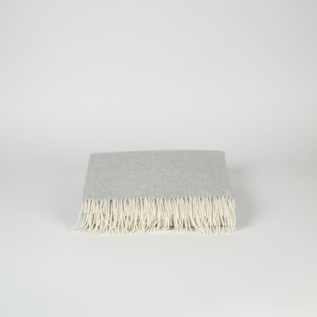 Sheep Wool Throw Blanket - Blue Sky Cashmere