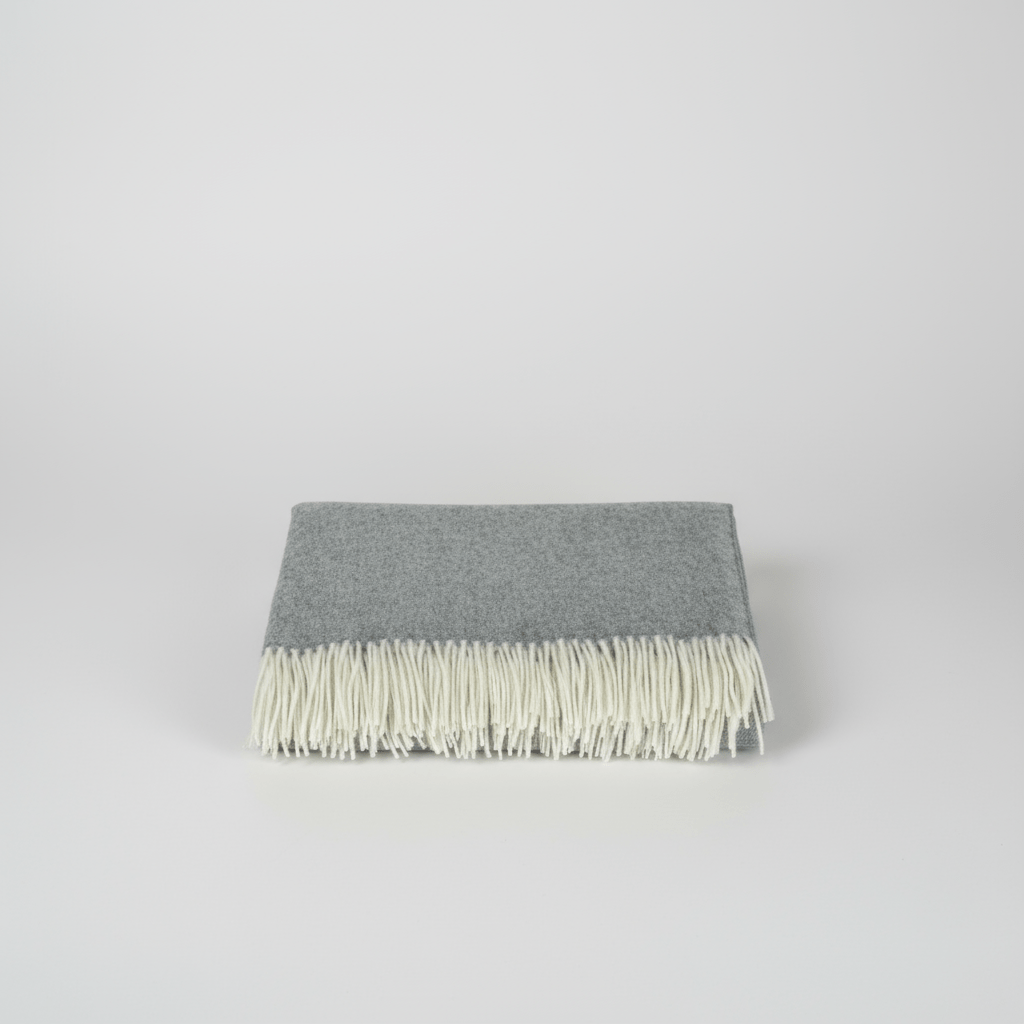 Sheep Wool Throw Blanket - Blue Sky Cashmere