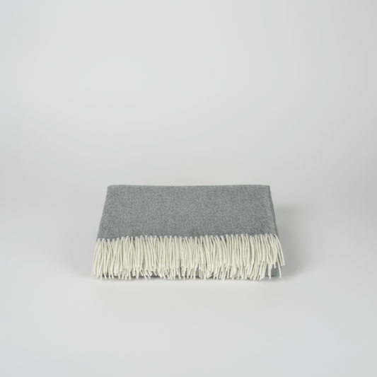 Sheep Wool Throw Blanket - Blue Sky Cashmere