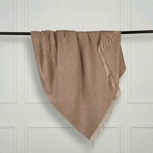 Sheep Wool Throw Blanket - Blue Sky Cashmere