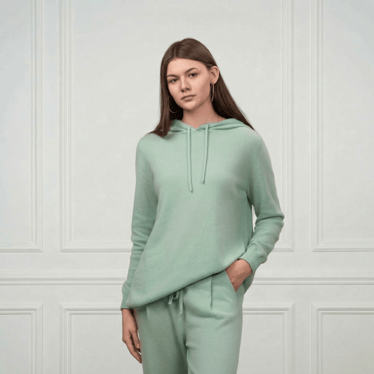 Sofia Cashmere Lounge Hoodie - Blue Sky Cashmere