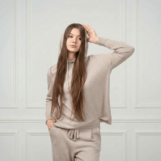 Sofia Cashmere Lounge Hoodie - Blue Sky Cashmere