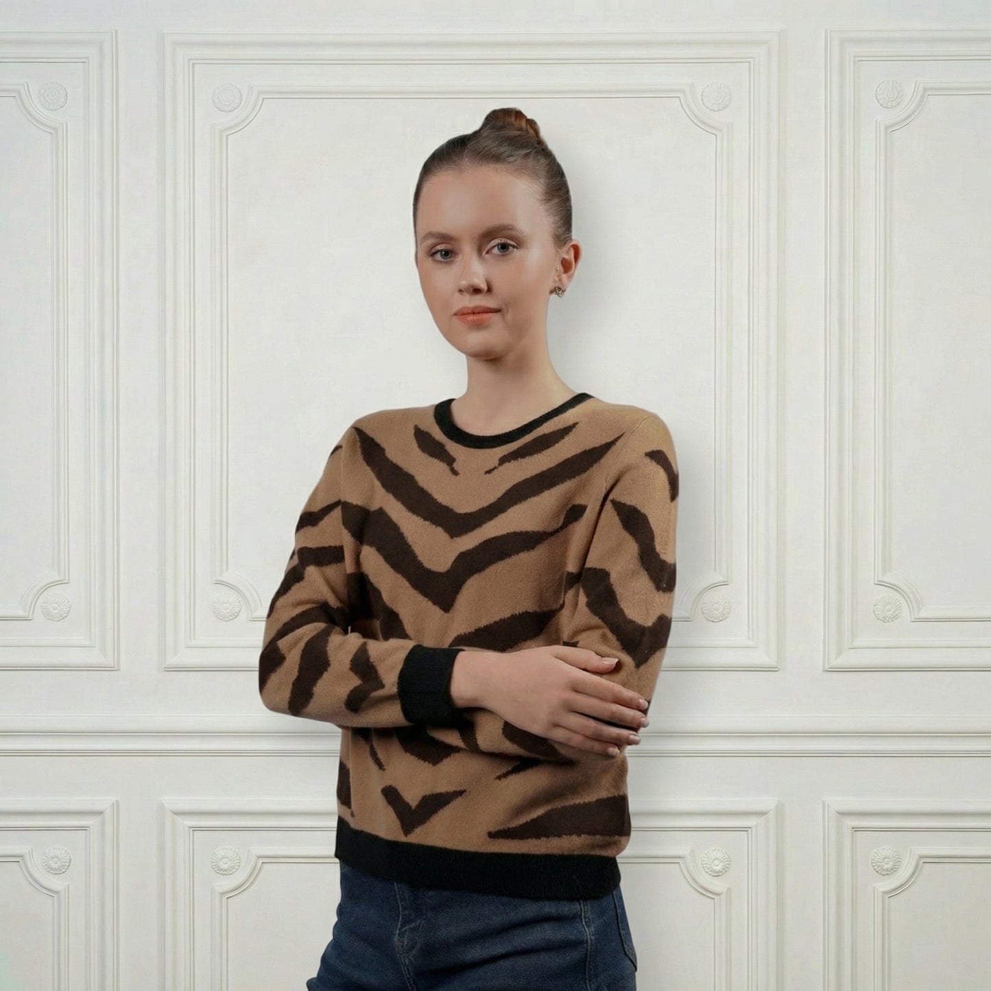 Tigris Cashmere Rounded Neck Sweater - Blue Sky Cashmere