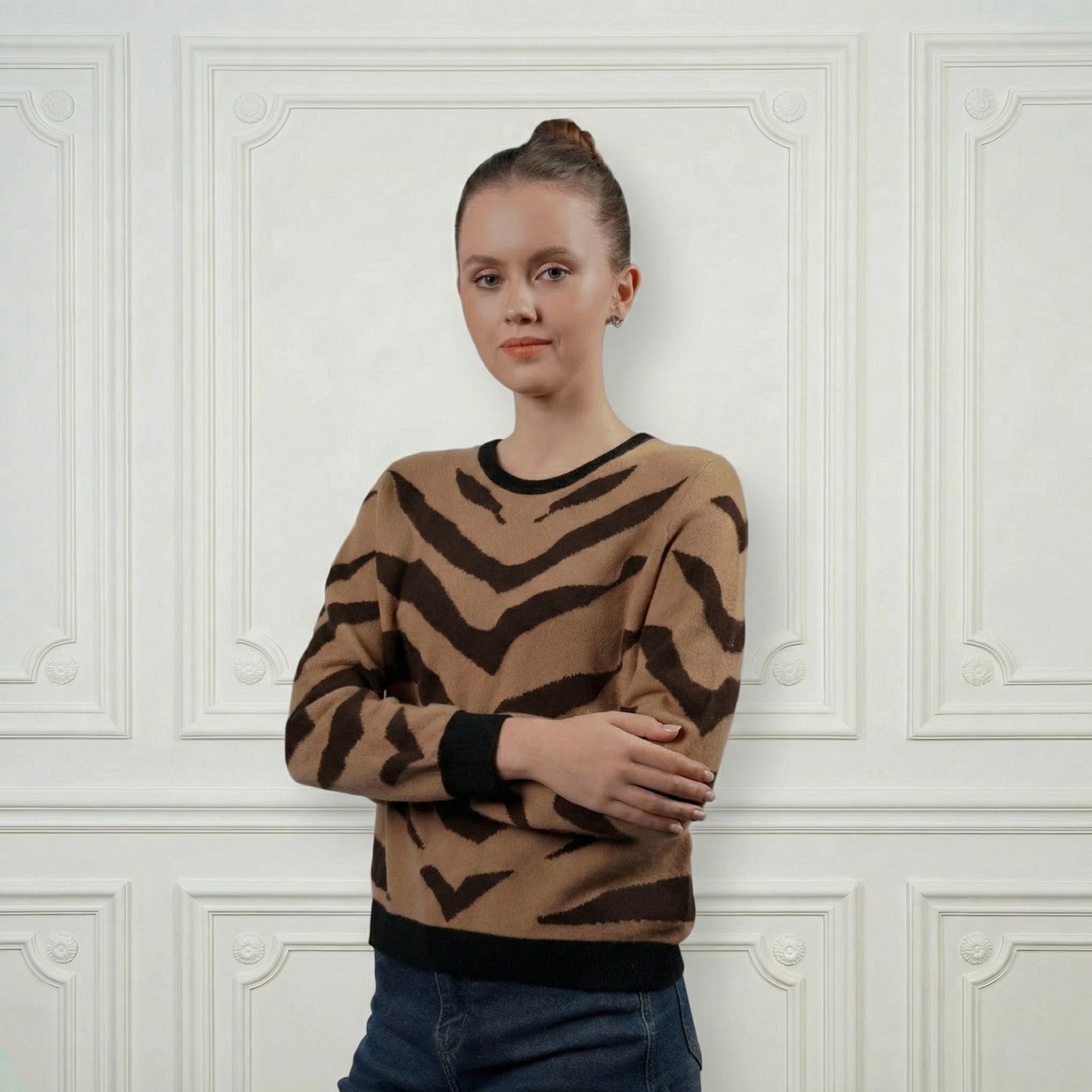 Tigris Cashmere Rounded Neck Sweater - Blue Sky Cashmere