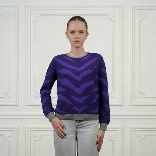 Tigris Cashmere Rounded Neck Sweater - Blue Sky Cashmere