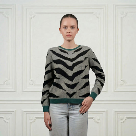 Tigris Cashmere Rounded Neck Sweater - Blue Sky Cashmere