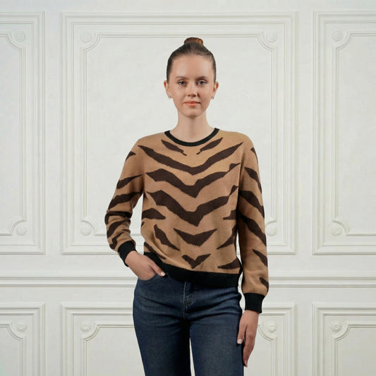 Tigris Cashmere Rounded Neck Sweater - Blue Sky Cashmere