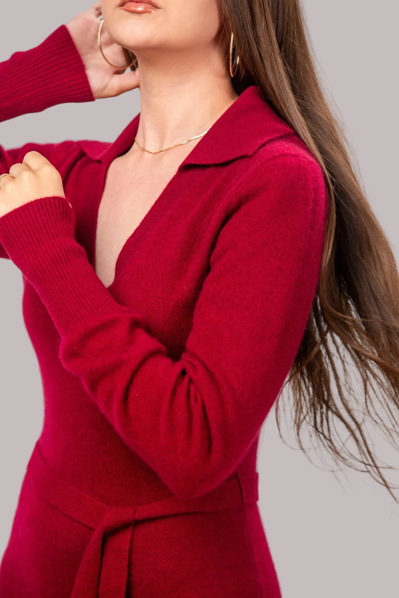 Valentina Midi Cashmere Dress - Blue Sky Cashmere