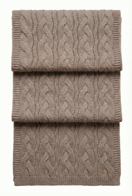 Victoria Cashmere Knitted Scarf - Blue Sky Cashmere