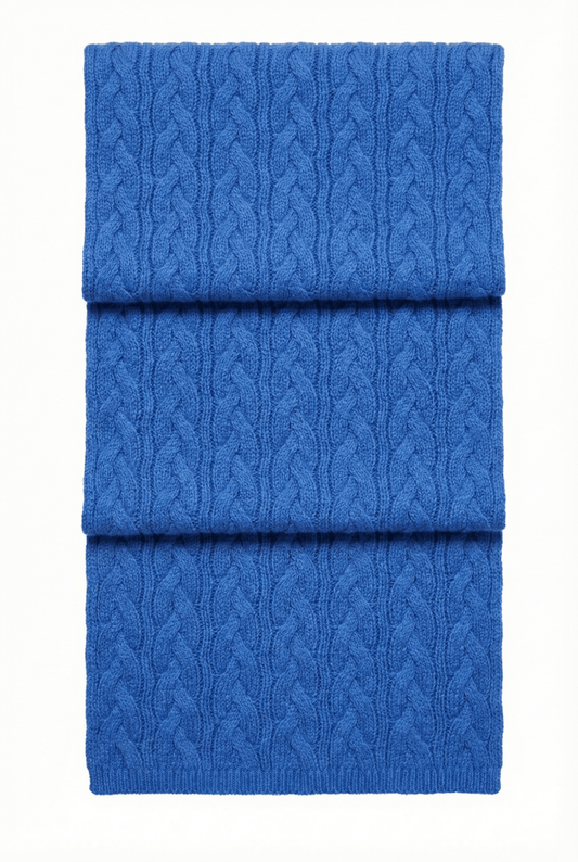 Victoria Cashmere Knitted Scarf - Blue Sky Cashmere