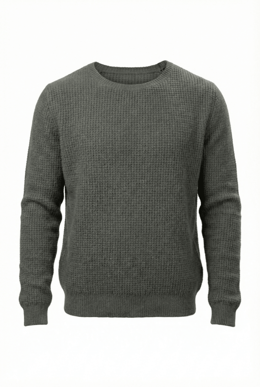 Waffle Cashmere Sweater - Blue Sky Cashmere