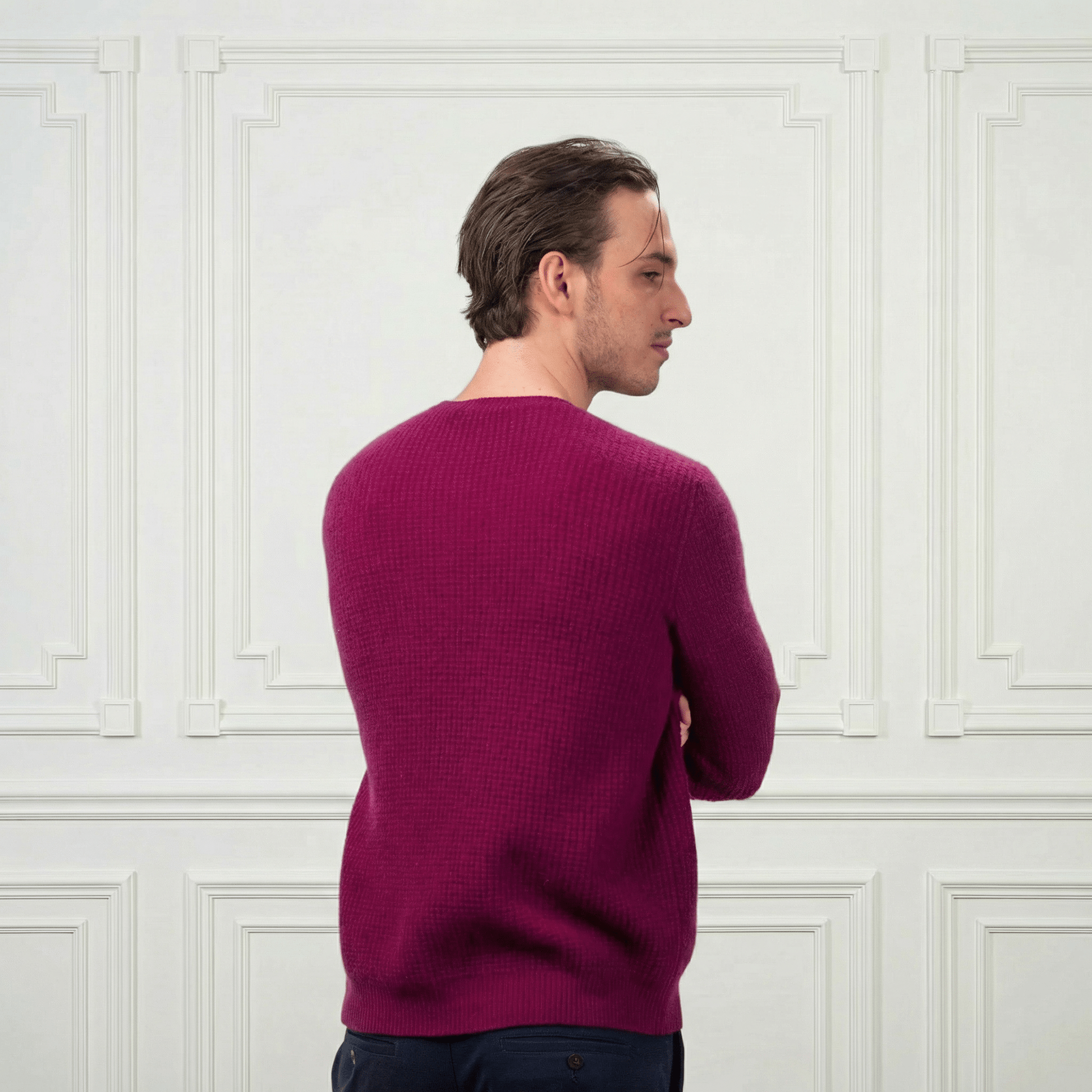 Waffle Cashmere Sweater - Blue Sky Cashmere