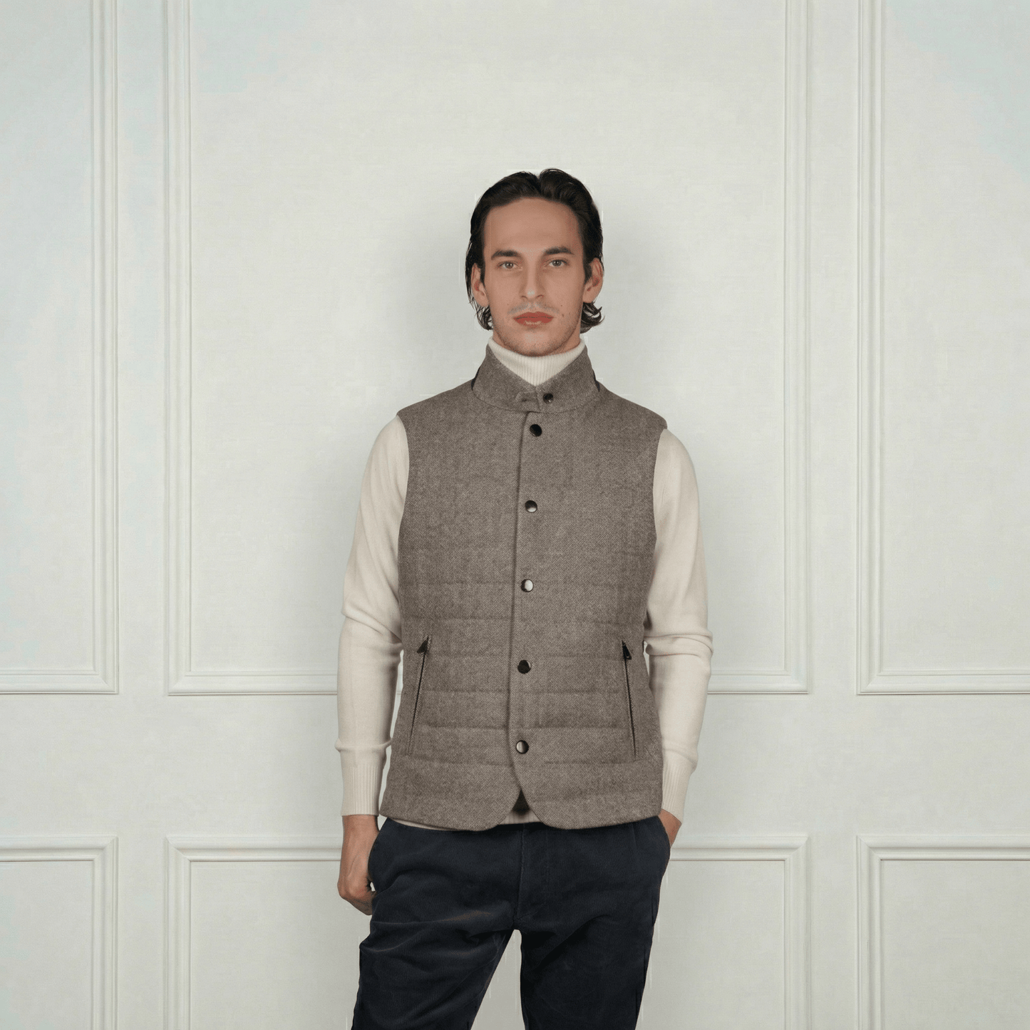 Wolfe Cashmere Vest - Blue Sky Cashmere