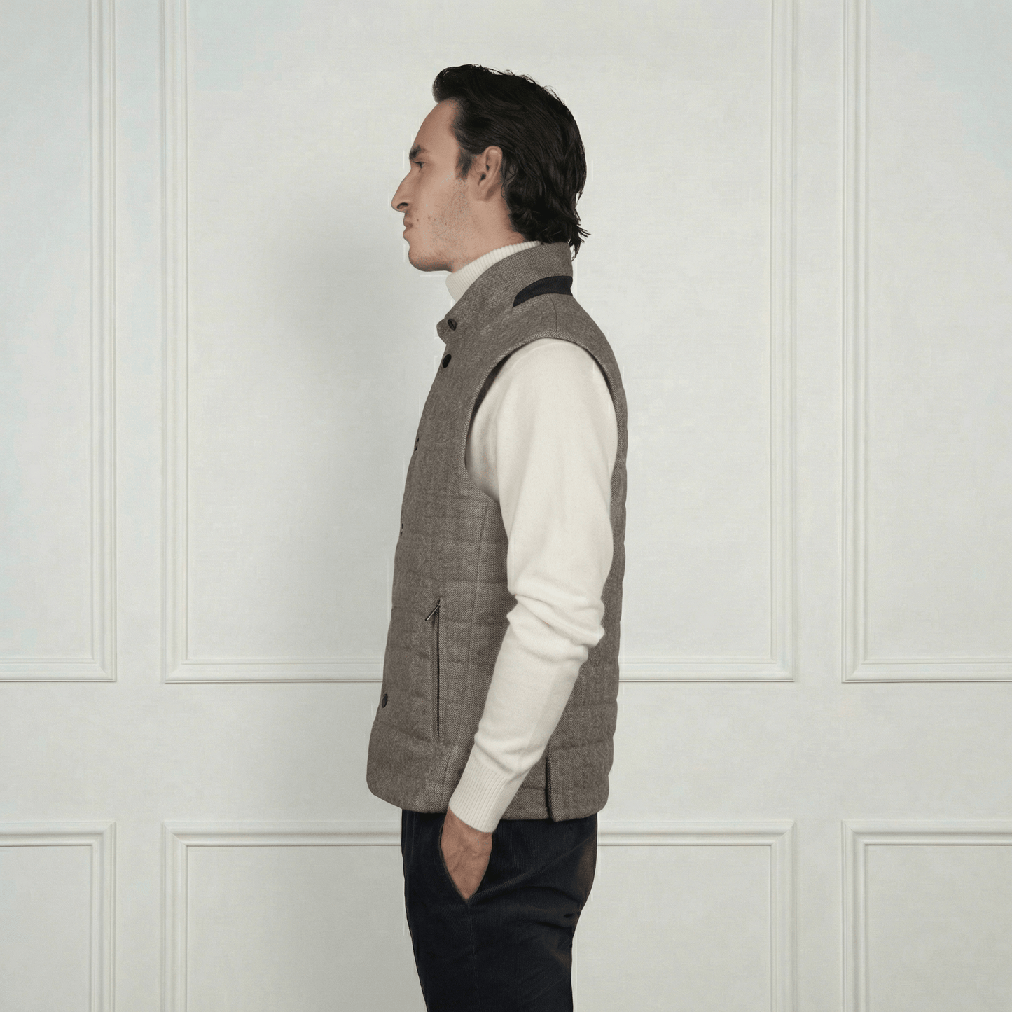 Wolfe Cashmere Vest - Blue Sky Cashmere