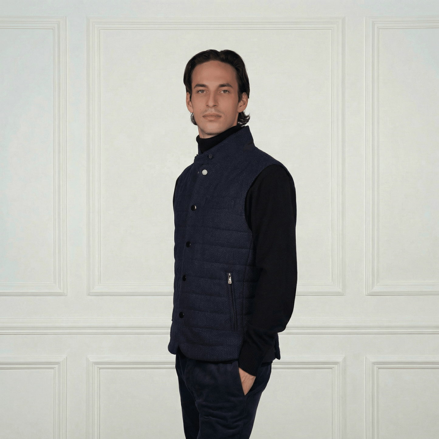 Wolfe Cashmere Vest - Blue Sky Cashmere