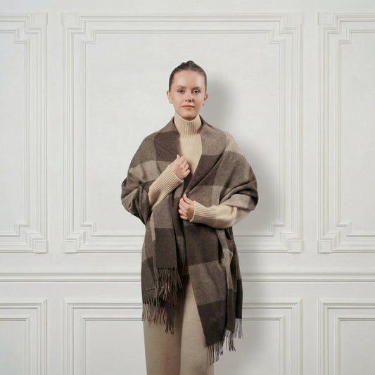 Wool Shawl - Blue Sky Cashmere